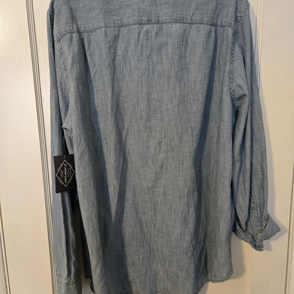 NWT ST JOHNS BAY Men’s Shirt Size L Blue Button Down Dress Casual Work Stylish - Picture 6 of 6
